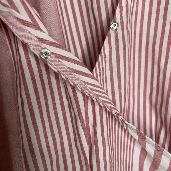 Madewell Ruffle-Hem Wrap Top in Stripe Mix Large - Picture 8 of 10